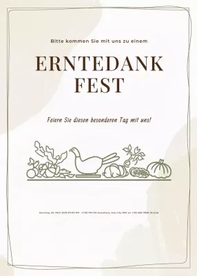 beige traditionelle Einladung zum Erntedankfest