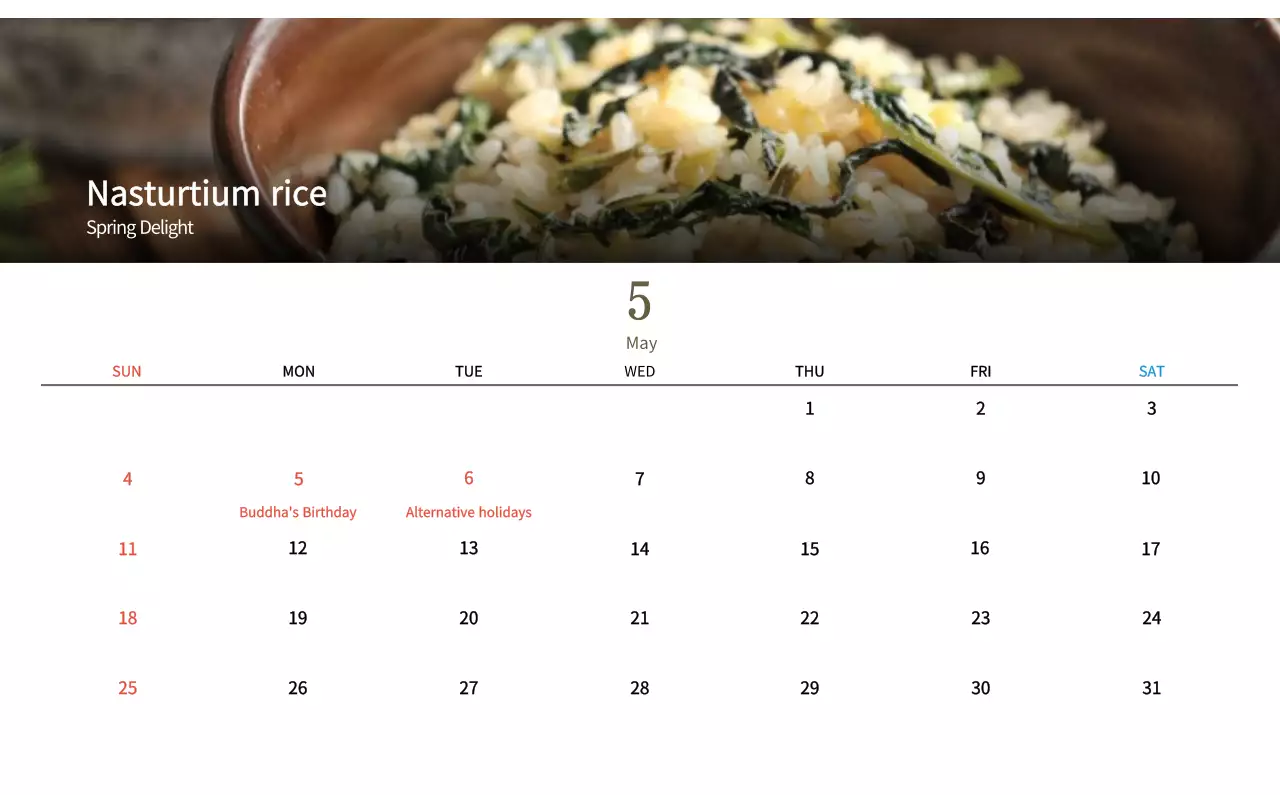 Kalender Makanan Tradisional Krem