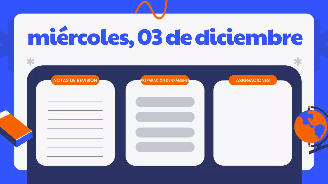 Agenda de clase moderna azul Presentación