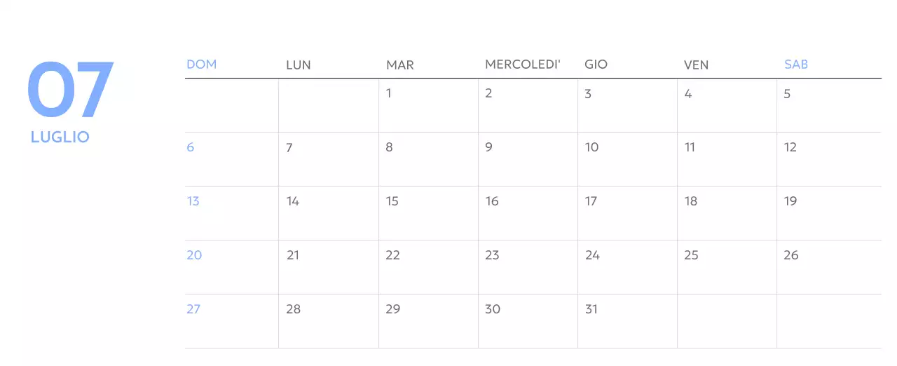 Calendario con foto tracciatore di obiettivi con un tocco di blu
