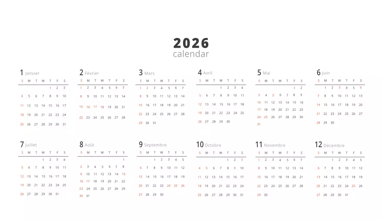 Calendrier intérieur minimaliste beige