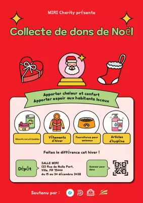 Affiche de collecte de dons de Noël (dessin animé)