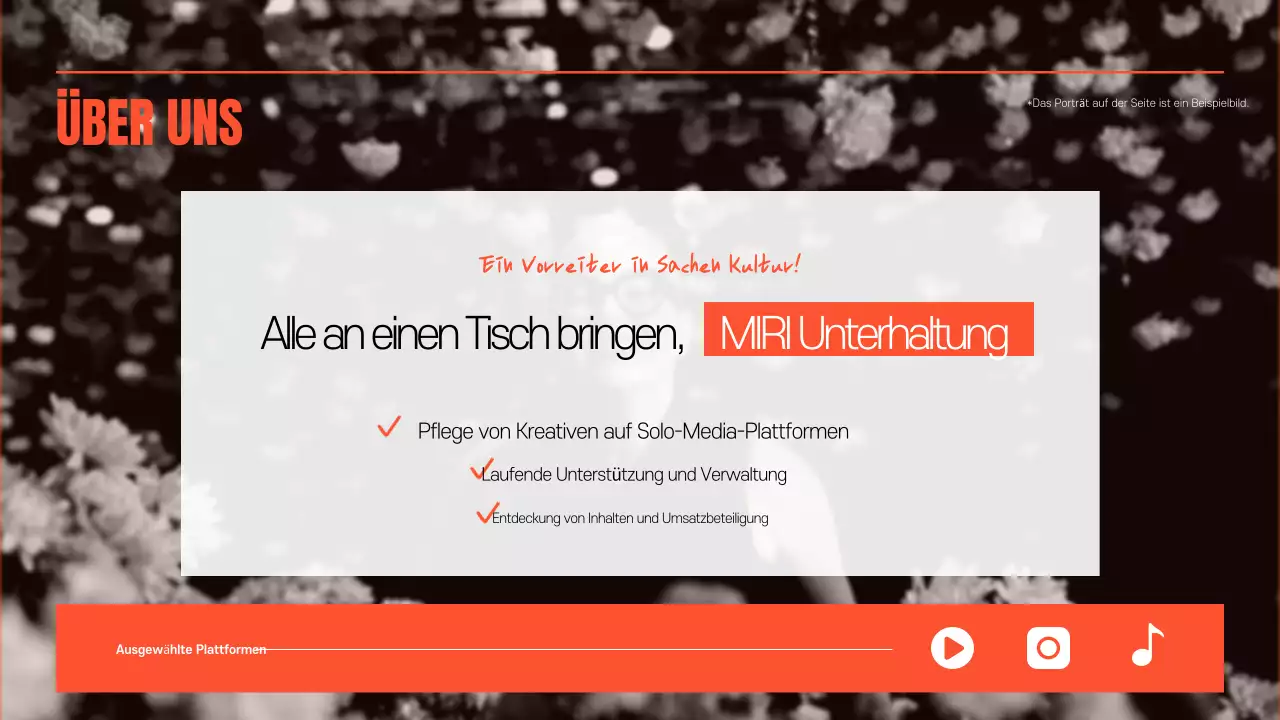 Förderung der orangefarbenen Retro- und Kitschunterhaltung