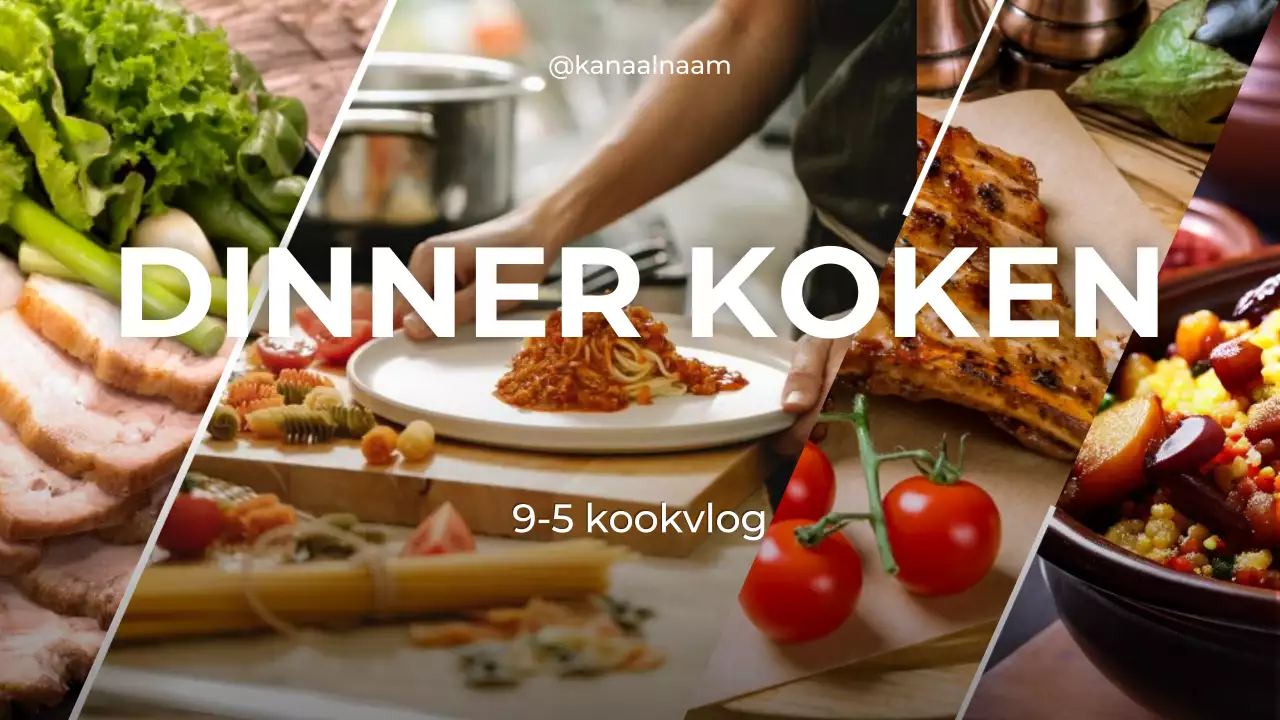 orange beige green cooking dinner vlog modern style