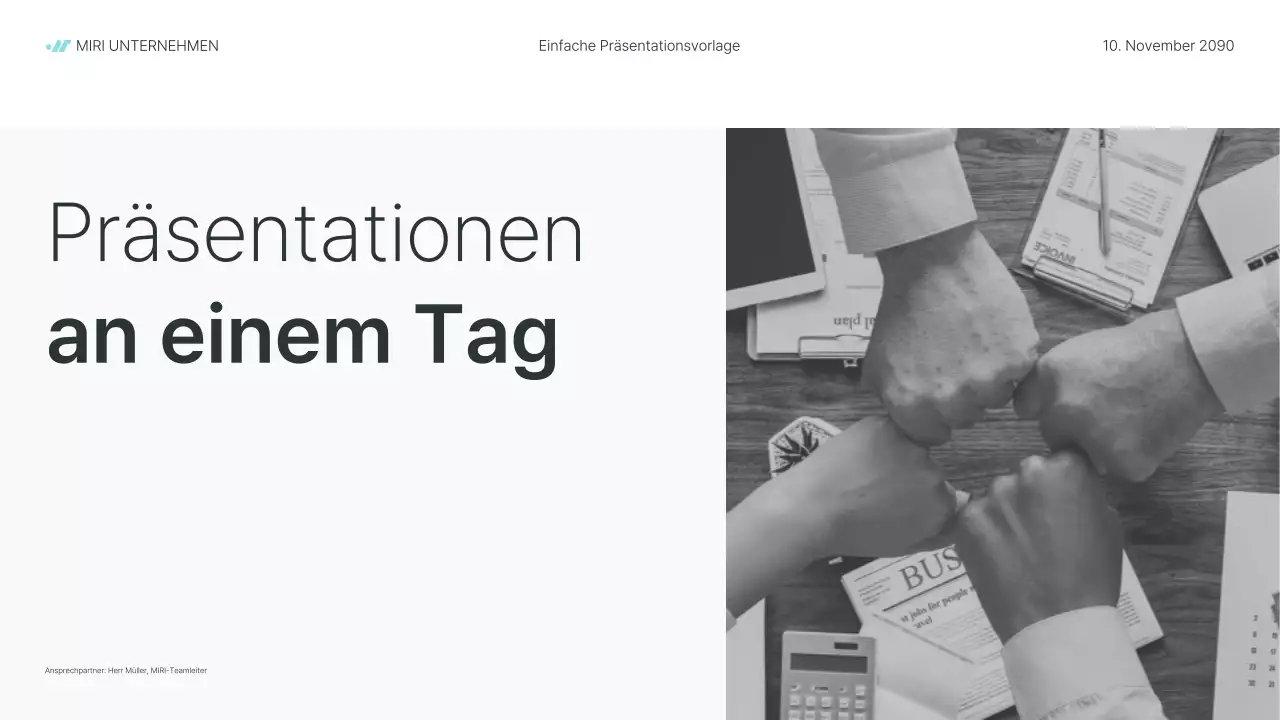 Moderner Geschäftsbericht eines Unternehmens in Grau und Hellblau