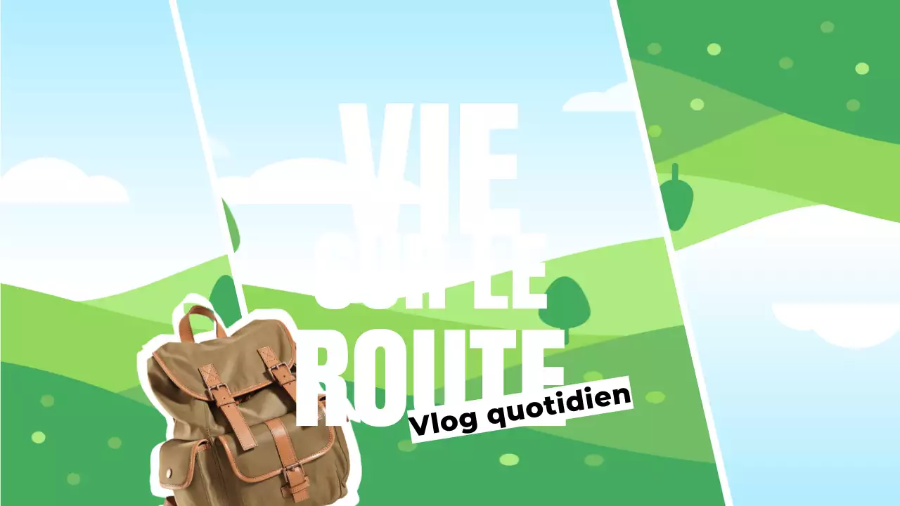 brun bleu vert voyage vlog style moderne