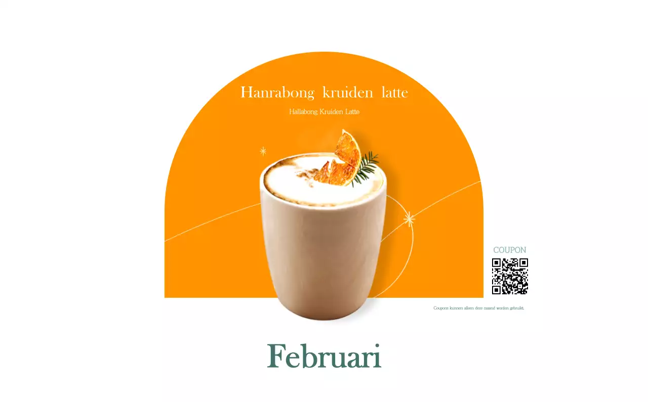 Een moderne cafékalender met aanbevelingen voor de drank van de maand