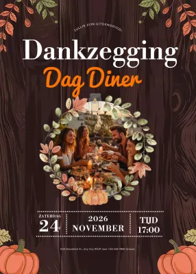 bruine rustieke uitnodiging voor Thanksgiving