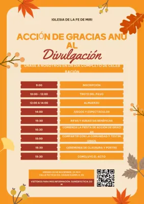 Orange Illustration Invitación de Acción de Gracias Póster Web