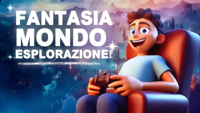 Pubblicità di gioco fantasy colorata