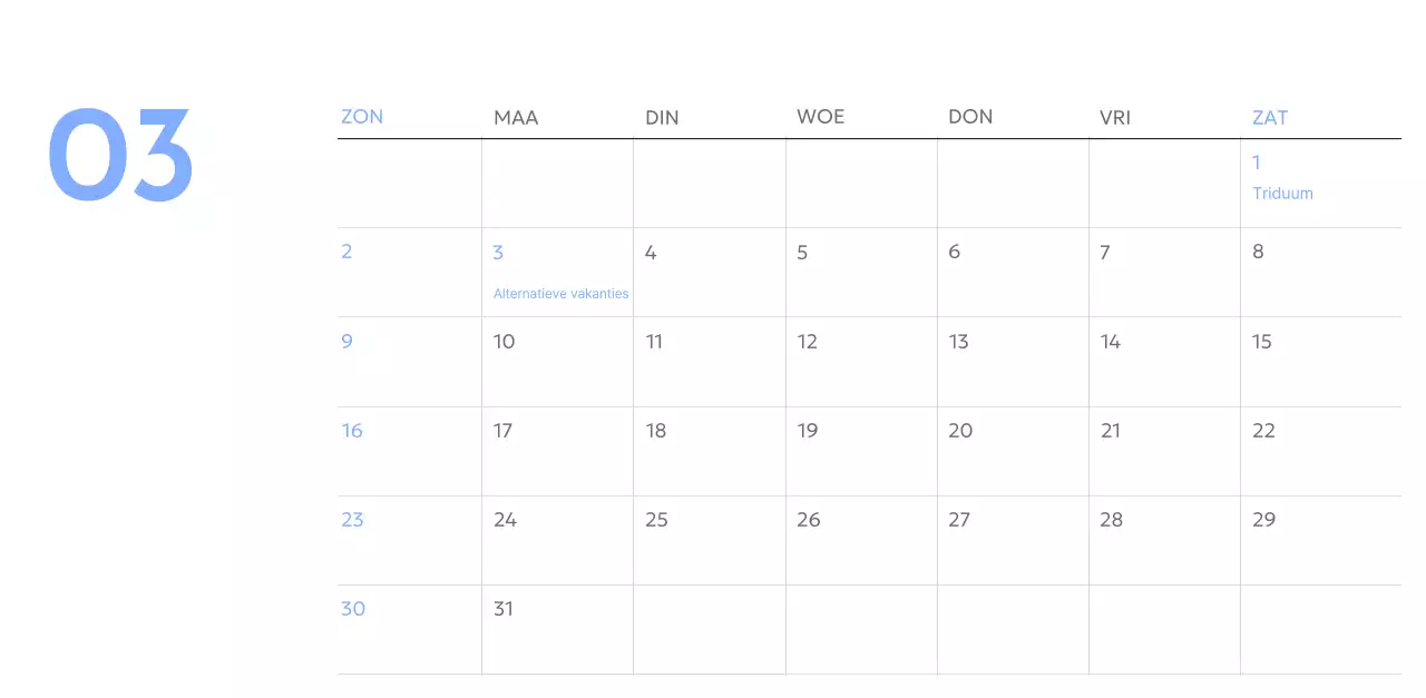 Photo goal tracker kalender met een vleugje blauw