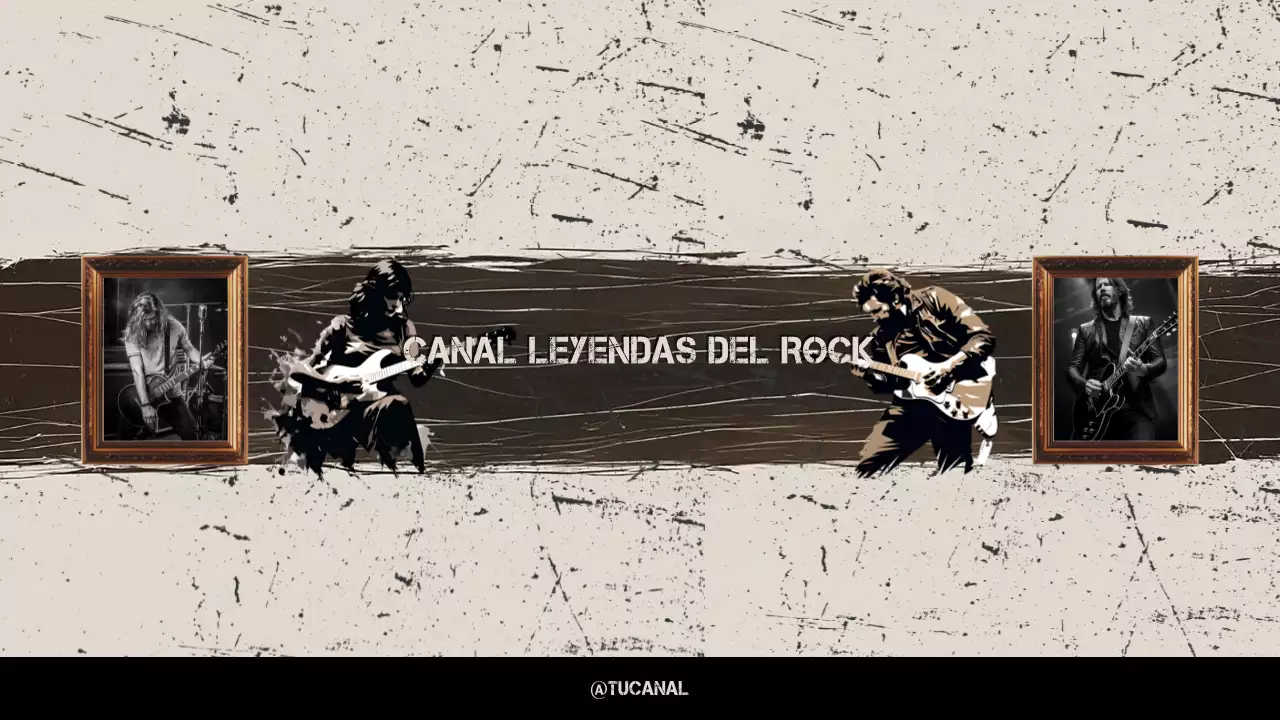 Anuncio de música rock retro beige