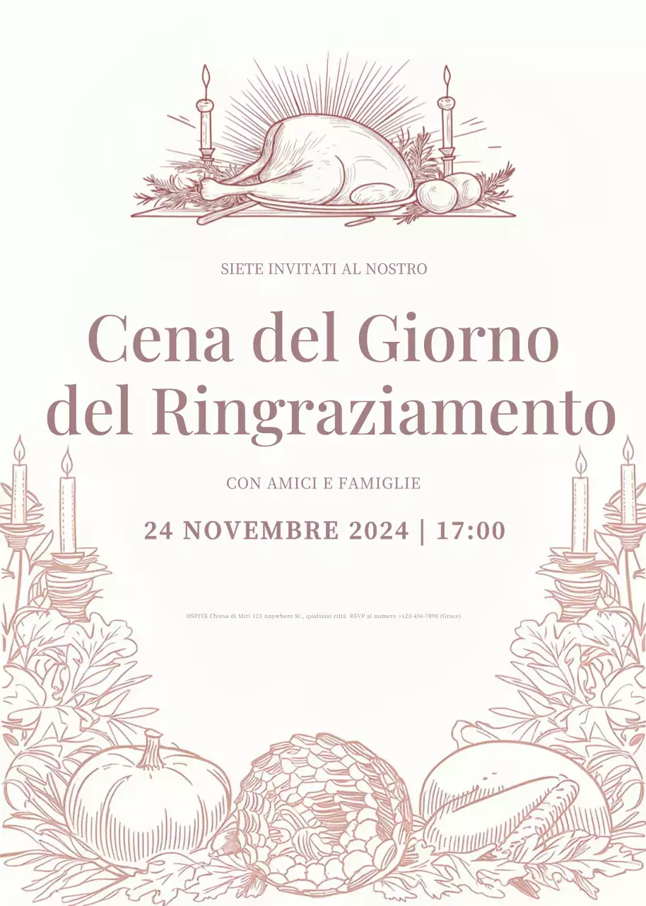 Invito tradizionale per il Ringraziamento beige