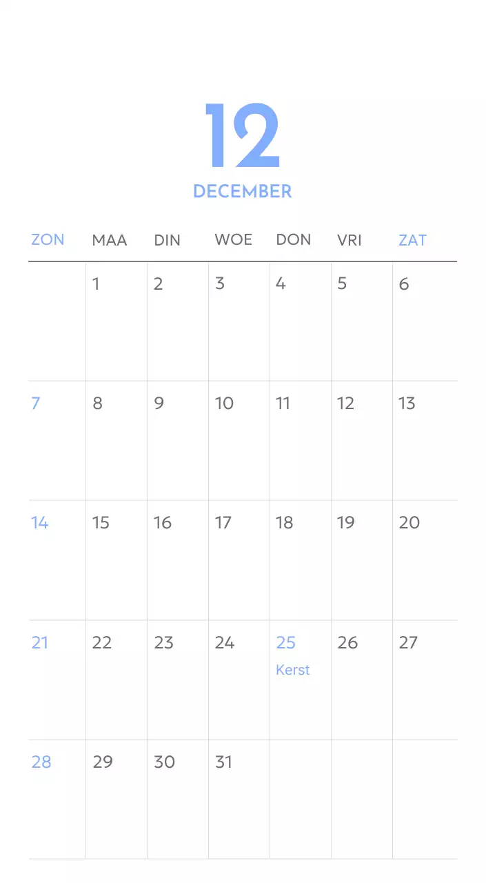 Photo goal tracker kalender met een vleugje blauw