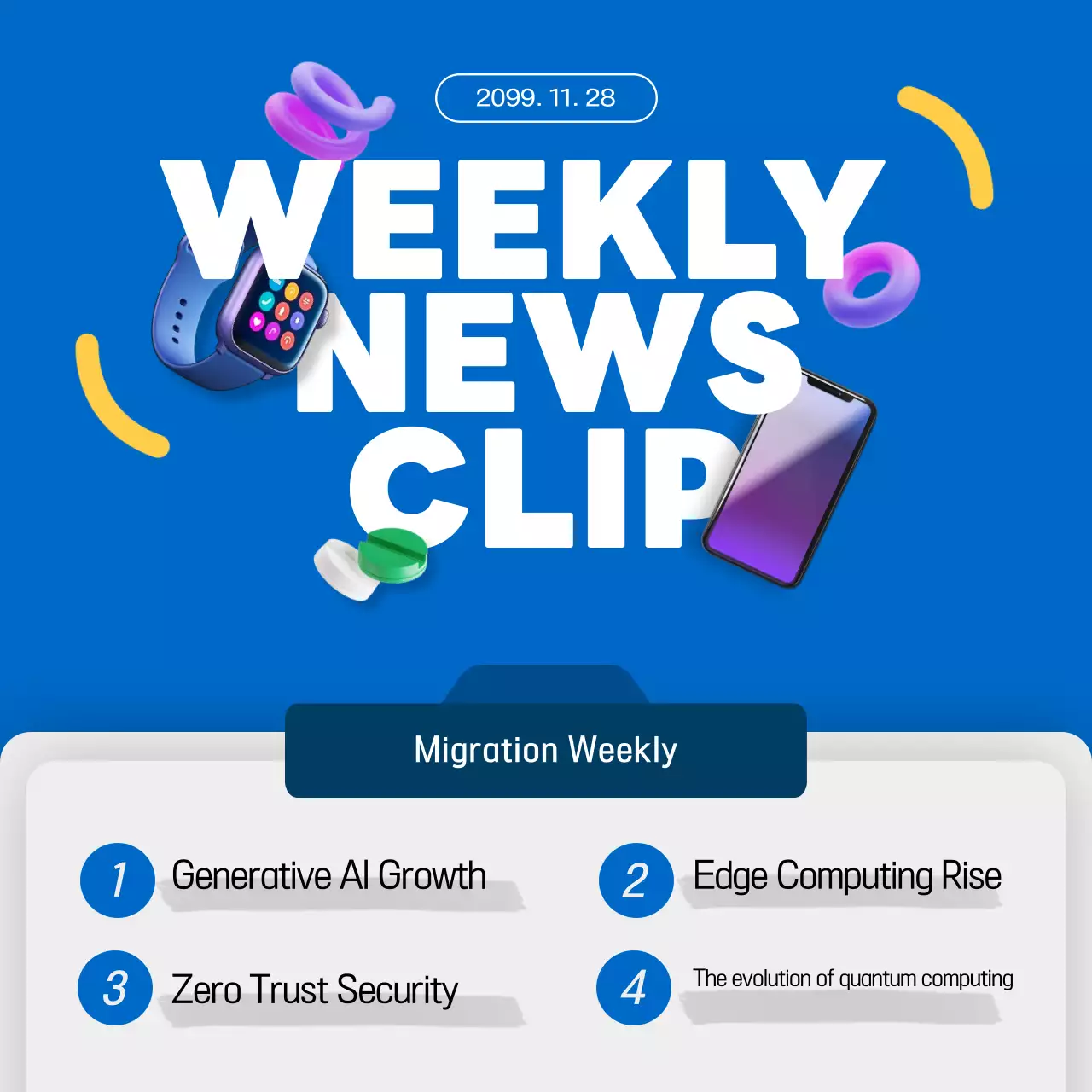 Blue Modern Tech News Update Social Media Post