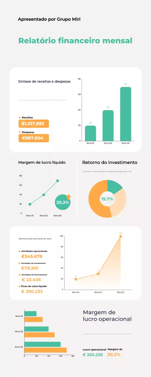 Documento de relatório financeiro moderno da Tosca