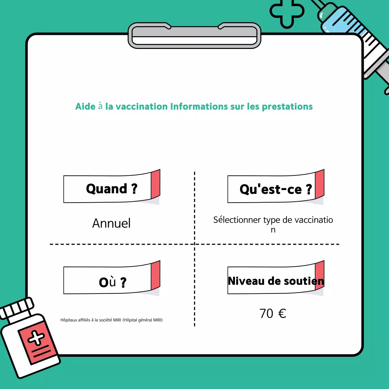 Un guide mignon pour soutenir les vaccinations sanitaires internes