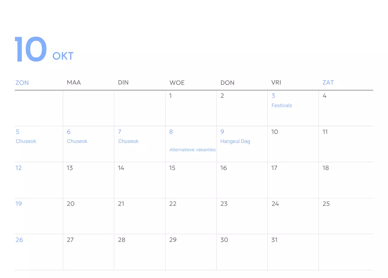 Photo goal tracker kalender met een vleugje blauw