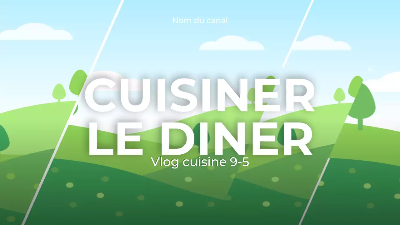 orange beige vert cuisine dîner vlog style moderne