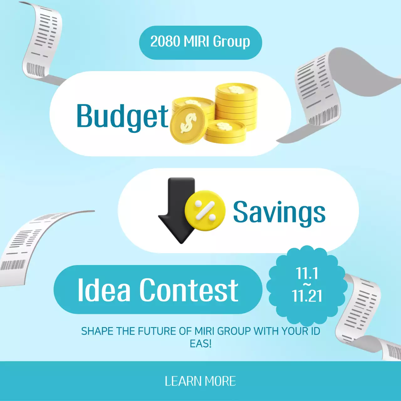 Postagem de mídia social de promoção de economia moderna azul