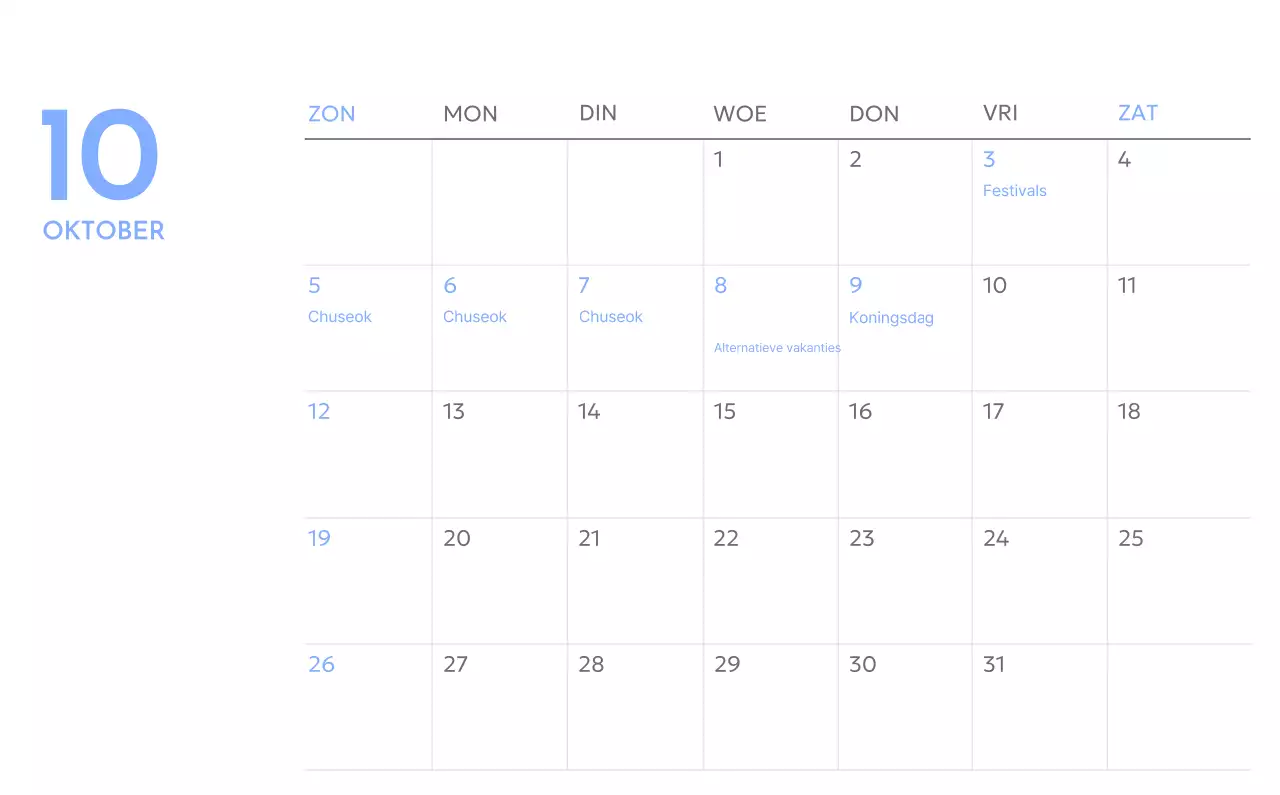 Photo goal tracker kalender met een vleugje blauw