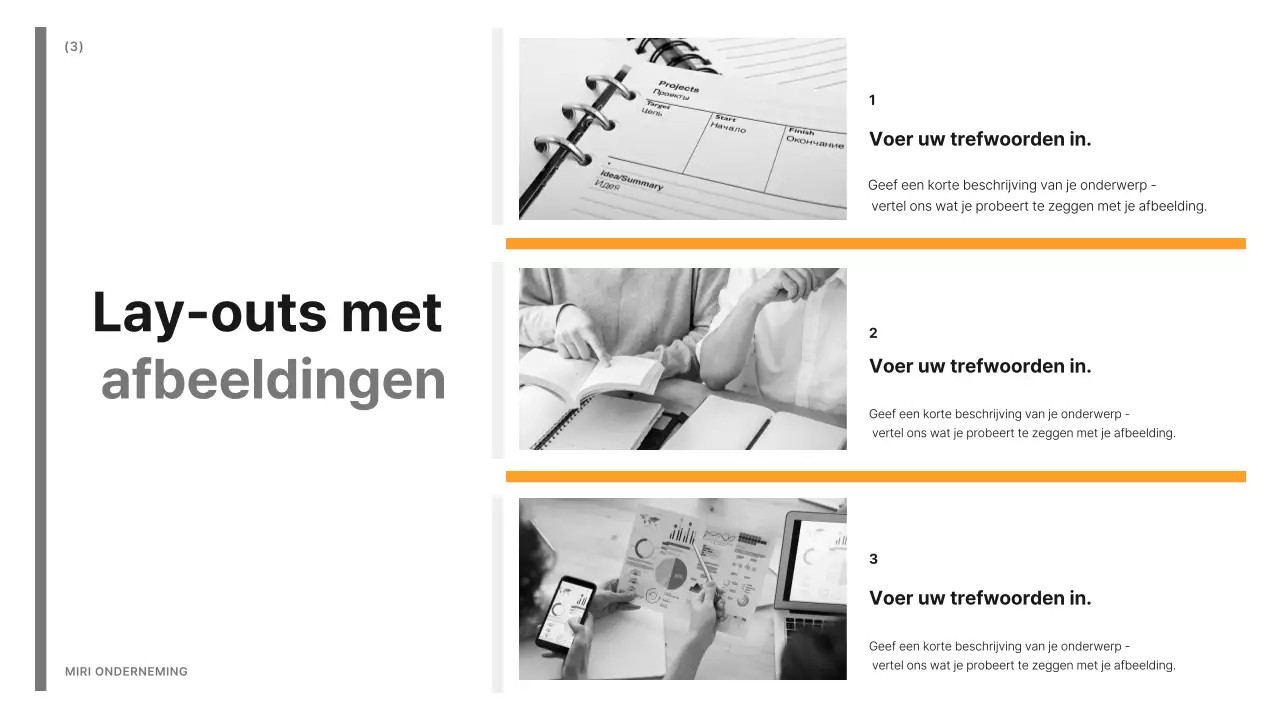 Een eenvoudig zakelijk rapport in geel en grijs