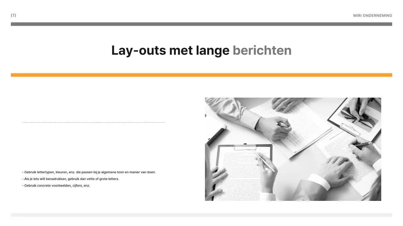 Een eenvoudig zakelijk rapport in geel en grijs