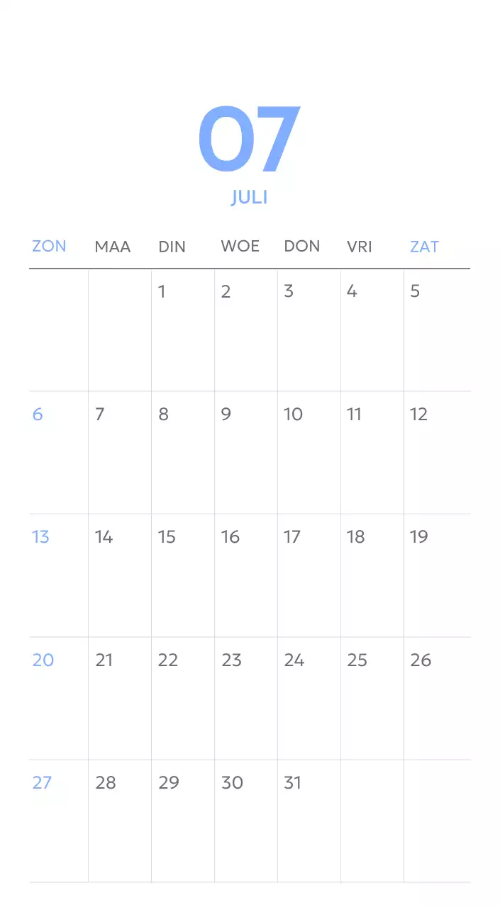 Photo goal tracker kalender met een vleugje blauw