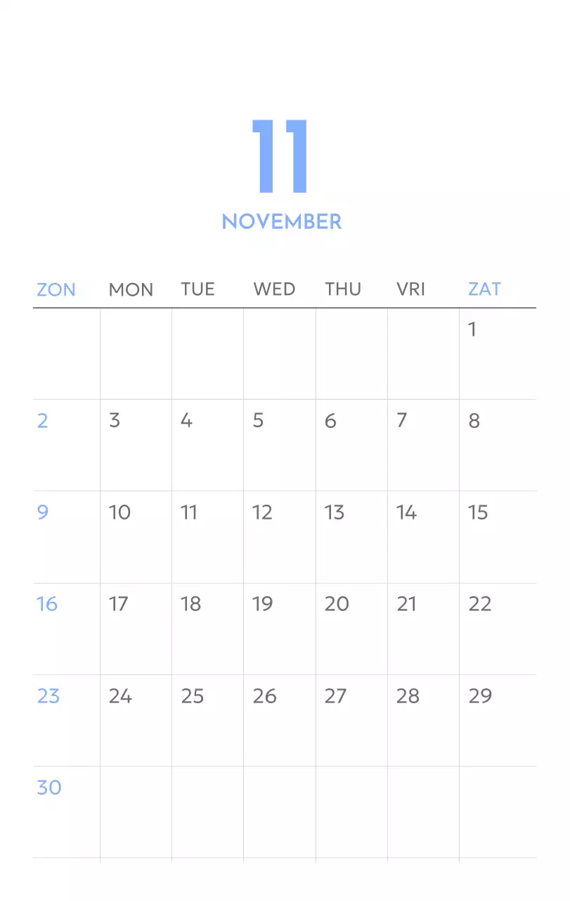 Photo goal tracker kalender met een vleugje blauw