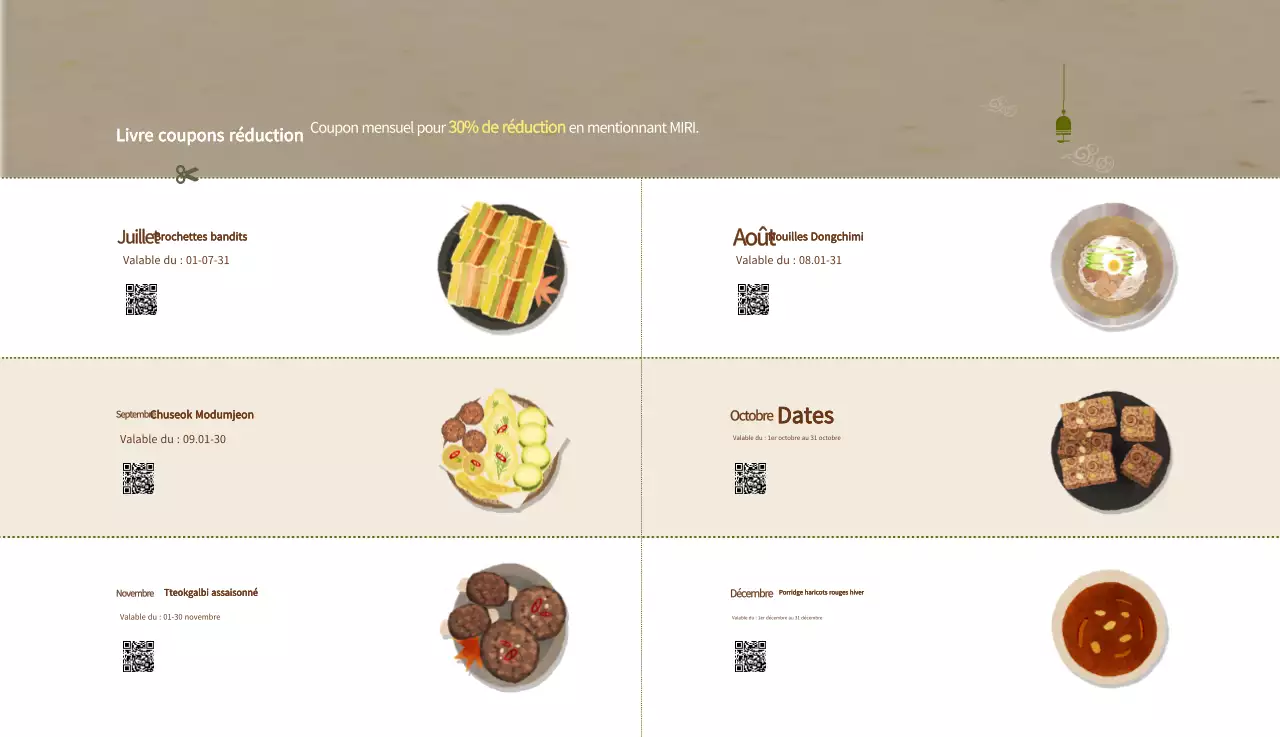 Calendrier de l'alimentation traditionnelle beige