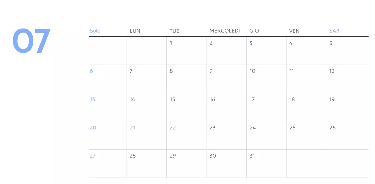 Calendario con foto tracciatore di obiettivi con un tocco di blu