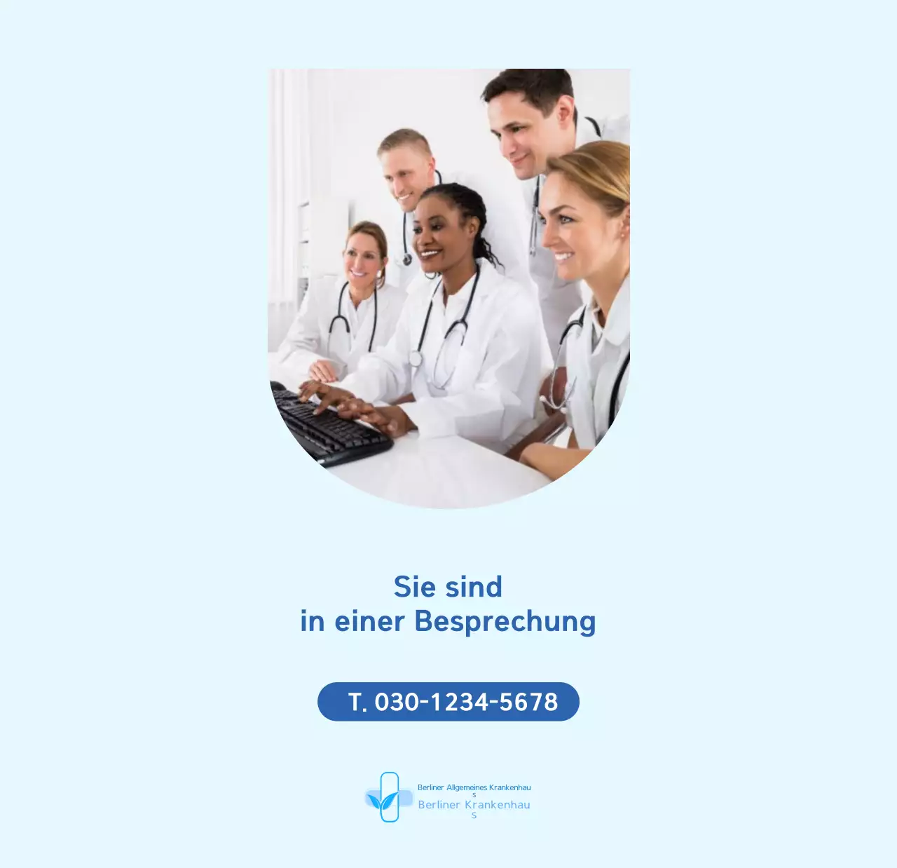 Blauer moderner Krankenhauskalender