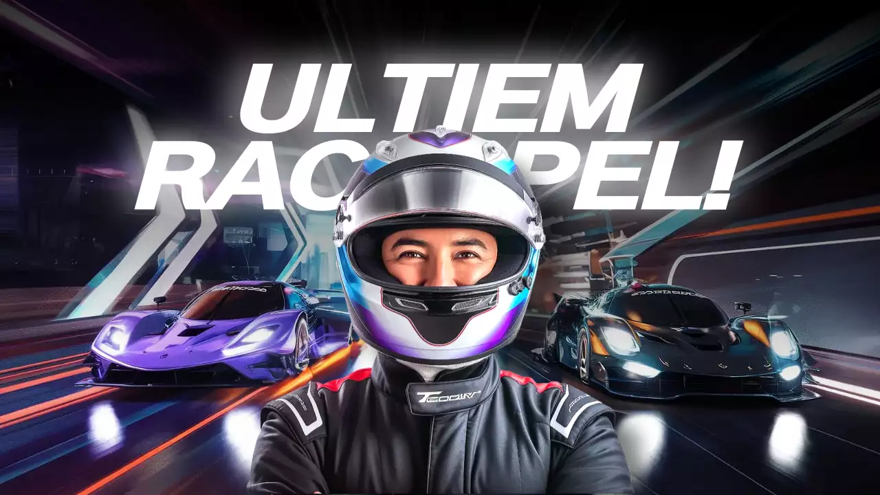 Zwarte moderne raceadvertentie