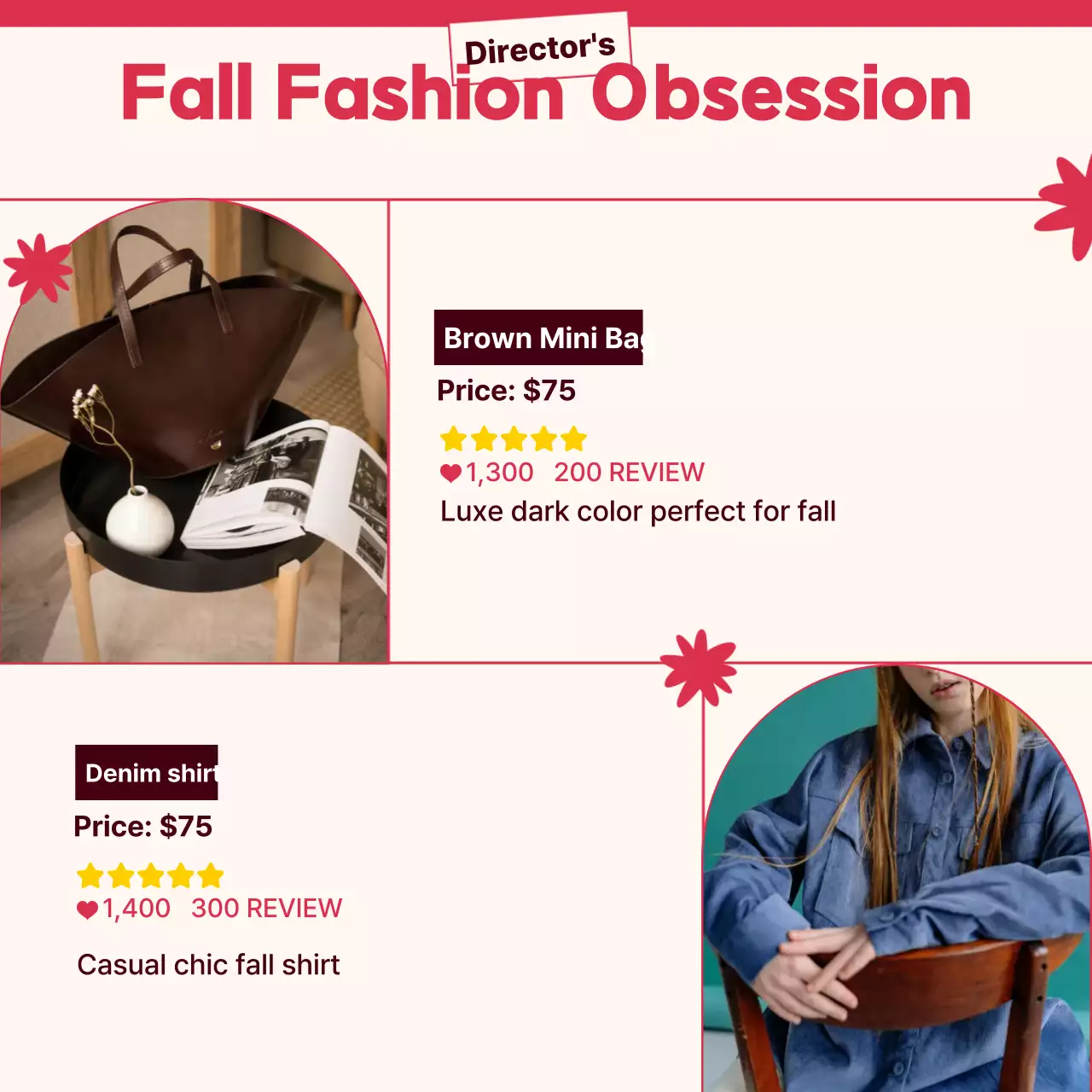 Red Trendy Fall Promotion Instagram Carousel