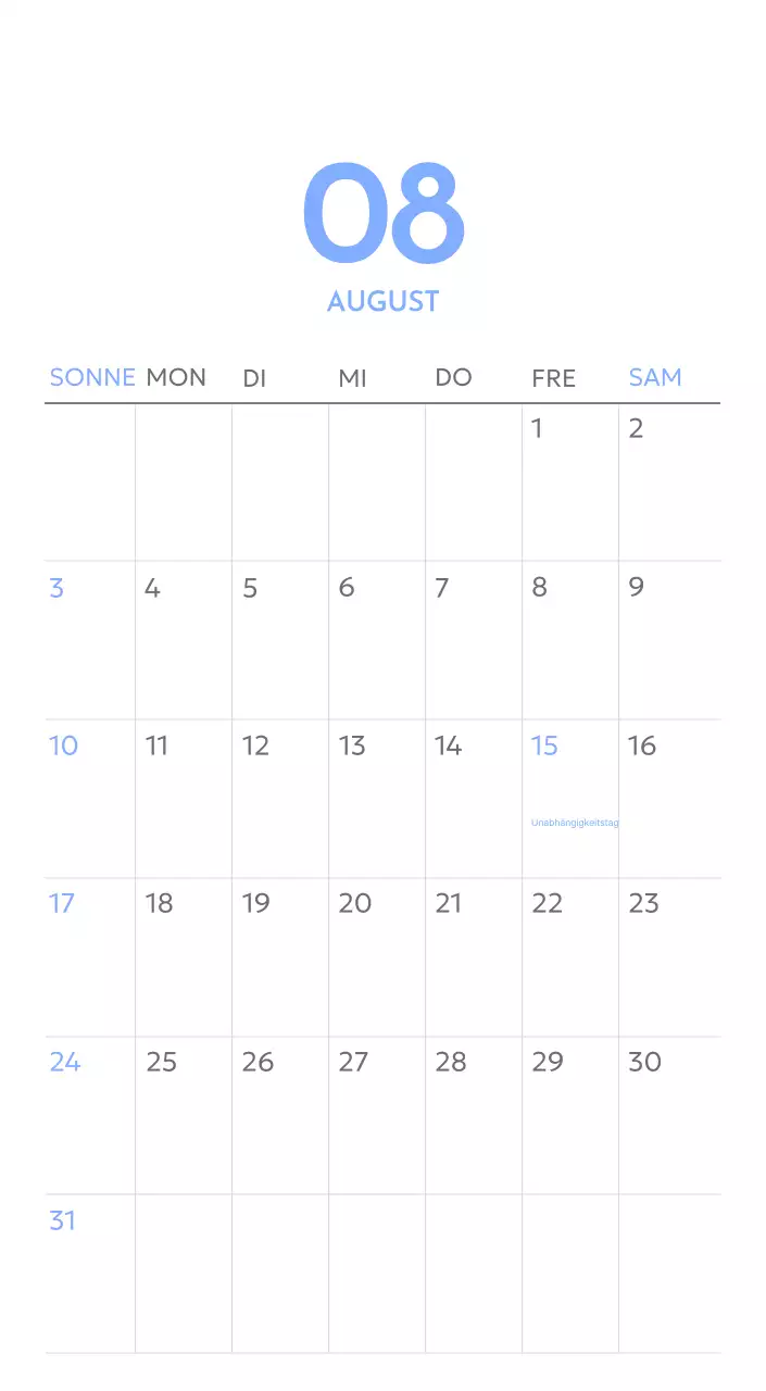Foto-Zielverfolgungskalender mit einem Hauch von Blau