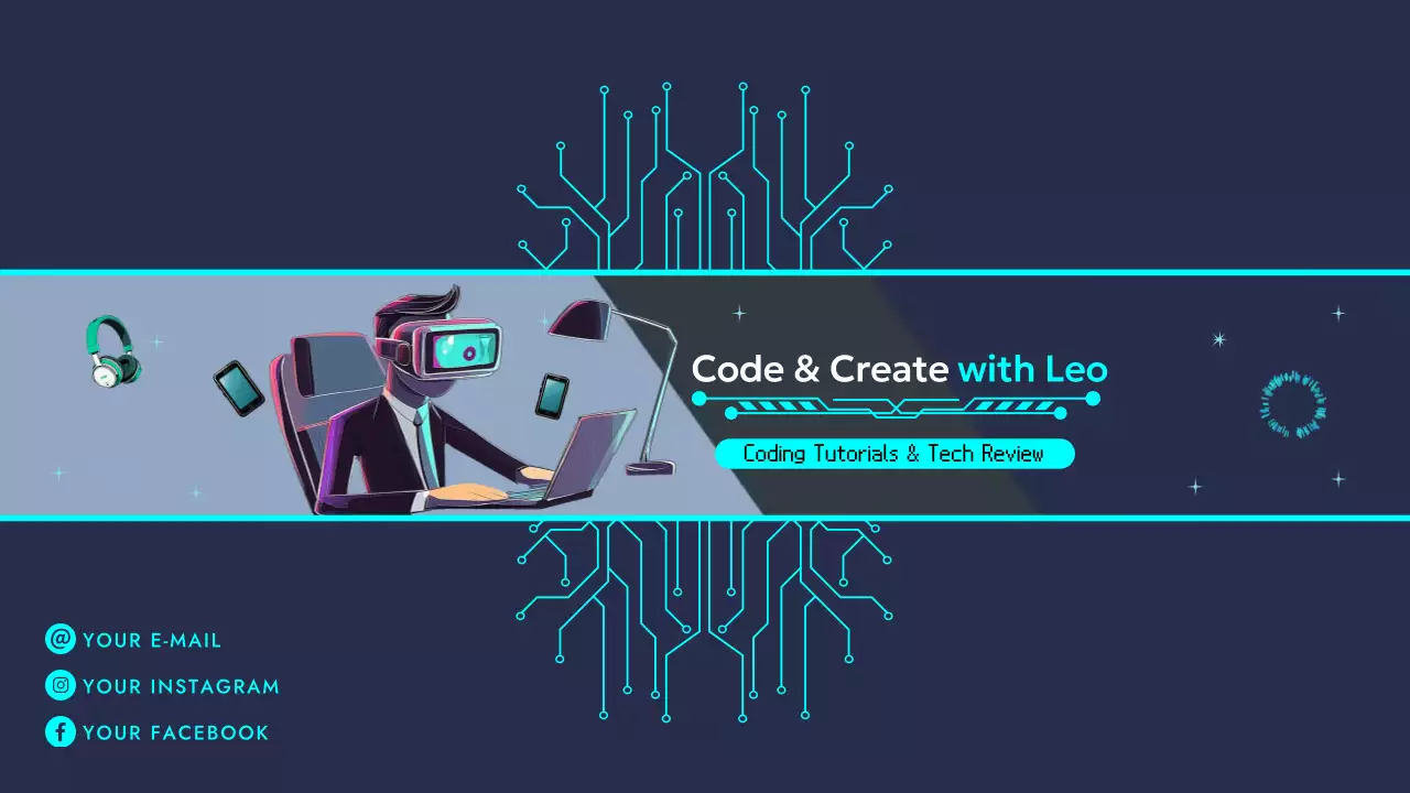 Blue Cyber Coding Promotion YouTube Thumbnail