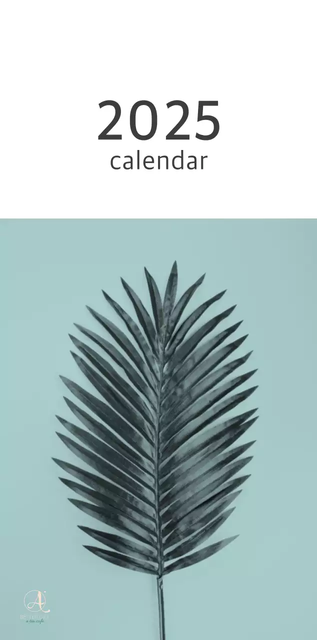 White clean botanical nature calendar
