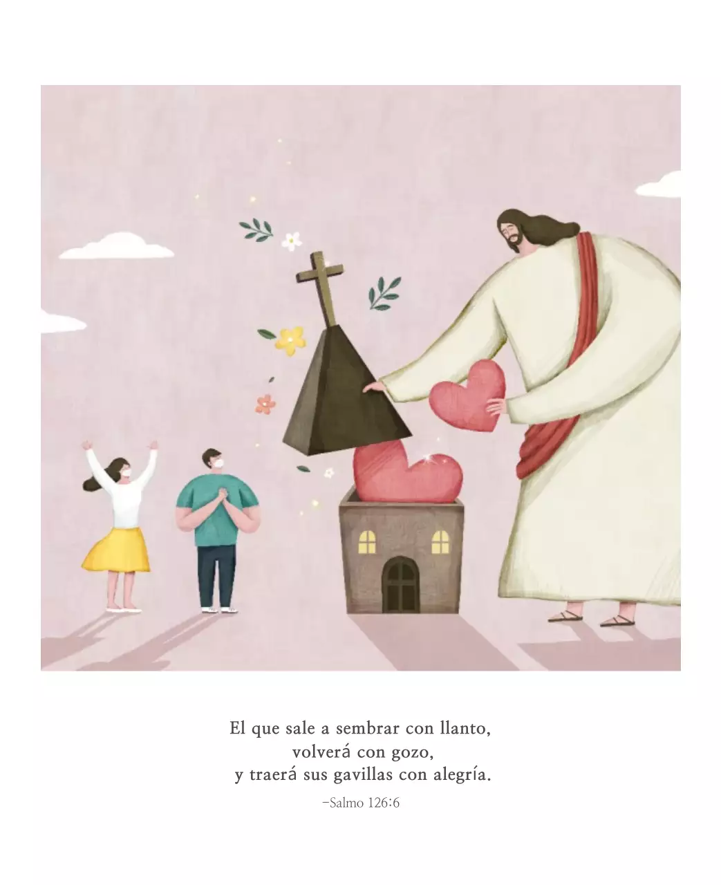 Pastel limpio ilustración iglesia