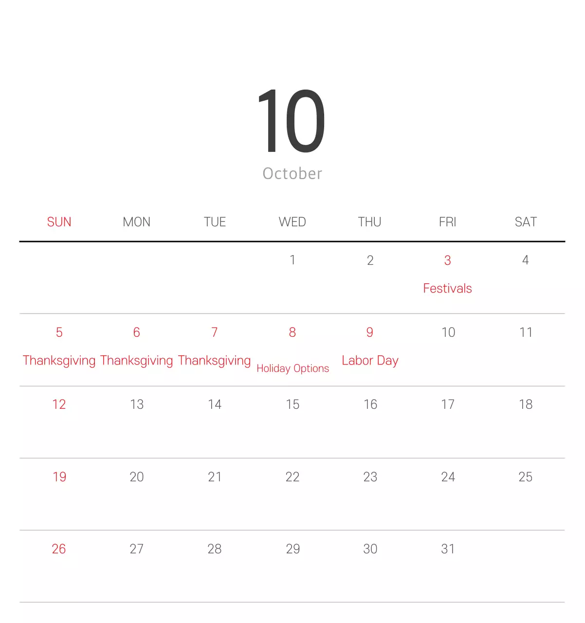 White clean botanical nature calendar