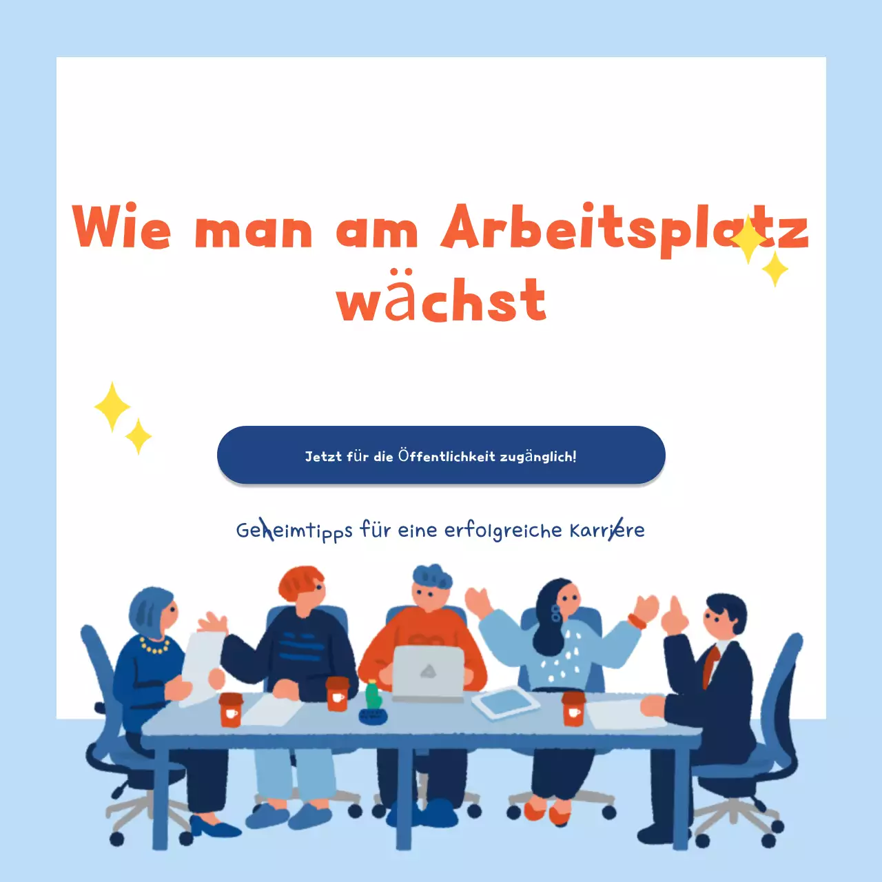 Hellblauer moderner Arbeitsplatz kommuniziert Wachstum