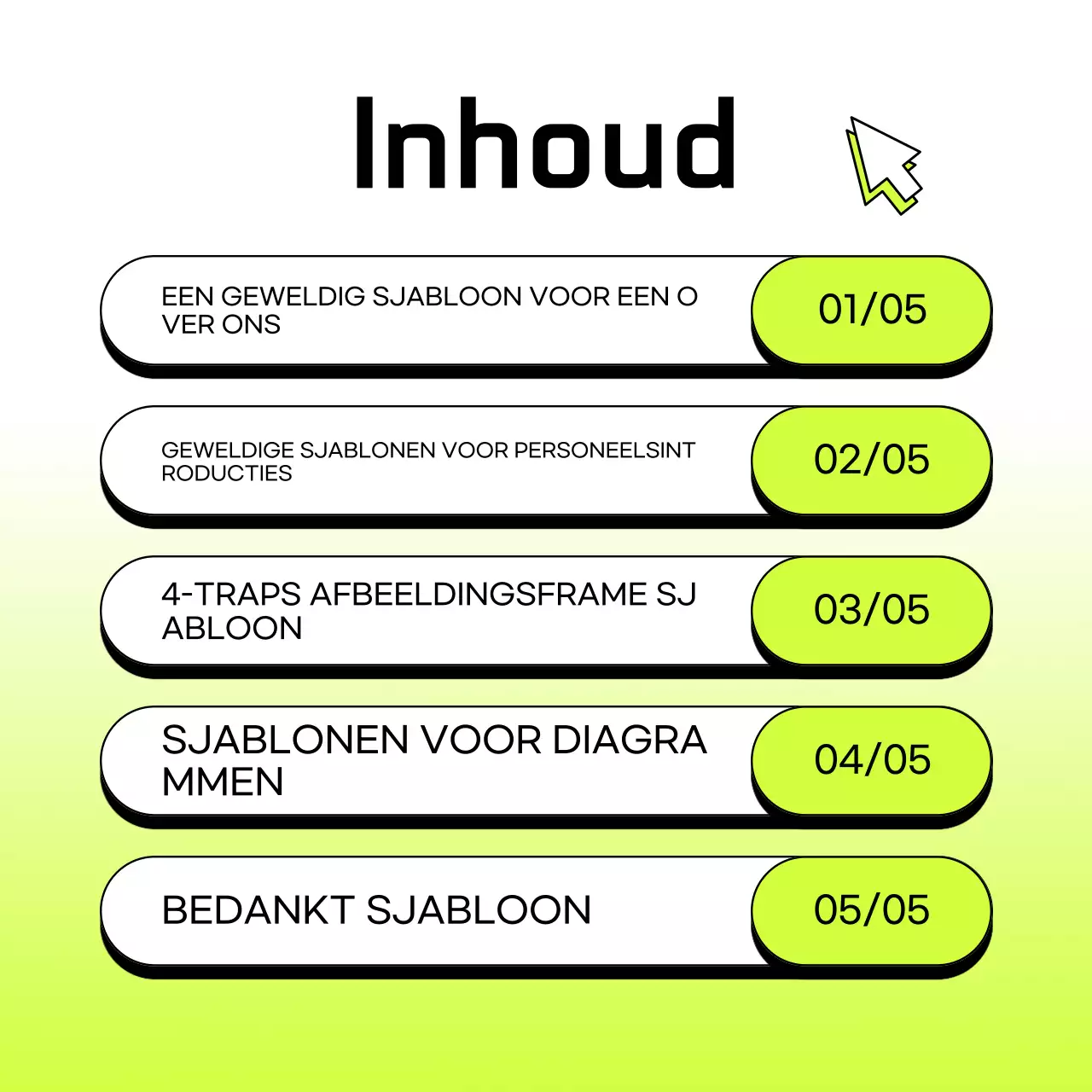 Eenvoudige zakelijke sollicitatiebrief in chartreuse en wit