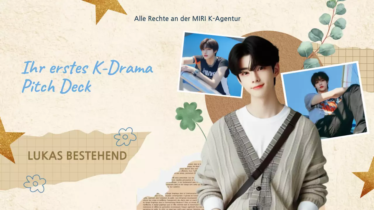 beige ästhetische moderne Scrapbook-Stil k-drama Präsentation