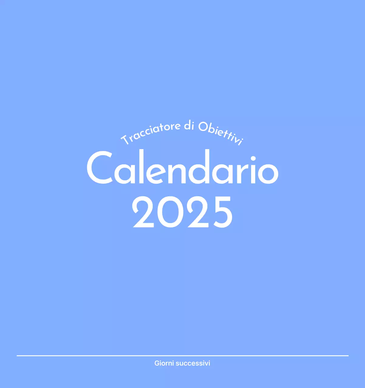 Calendario con foto tracciatore di obiettivi con un tocco di blu