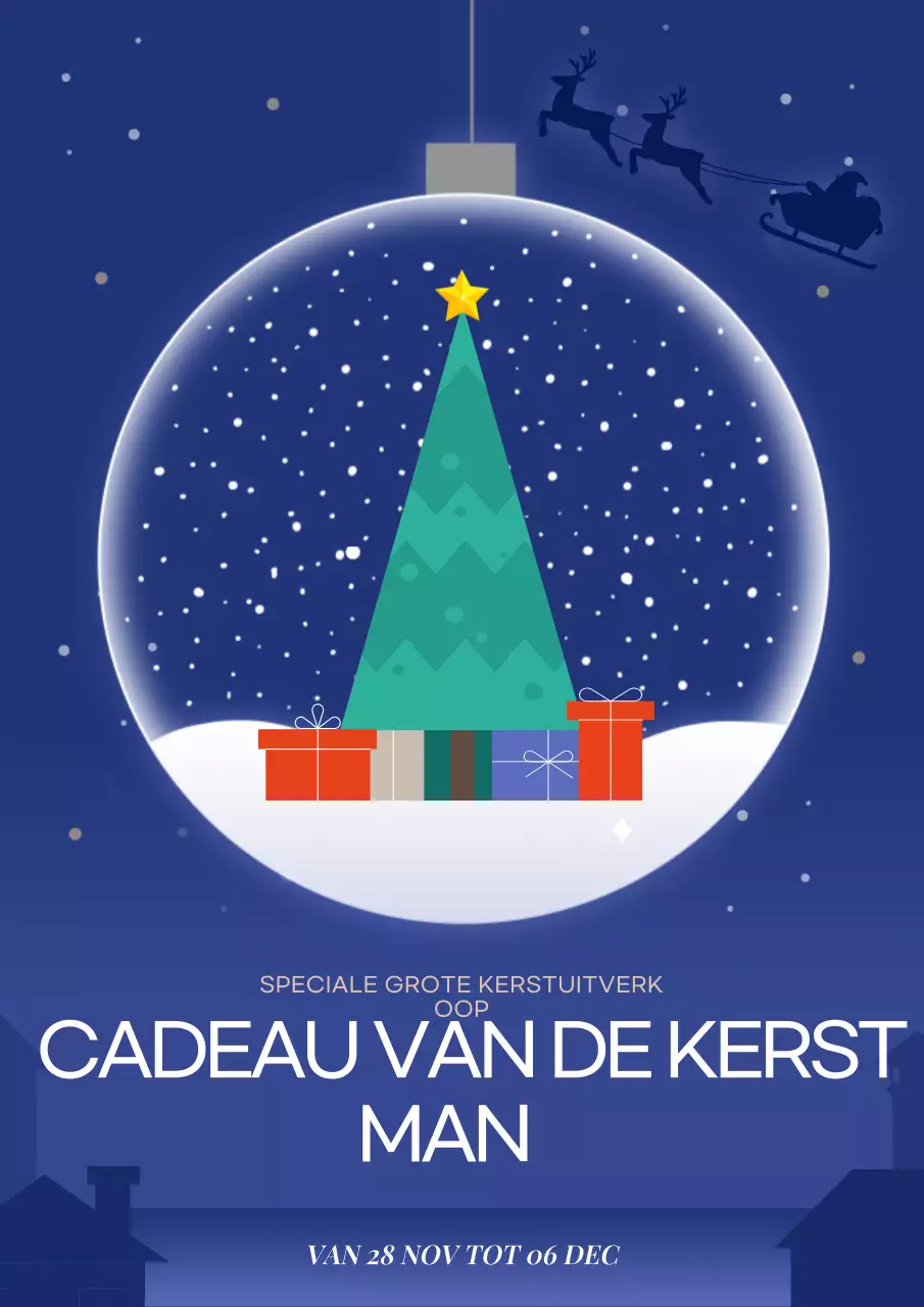 blauwe moderne kerstpromotie