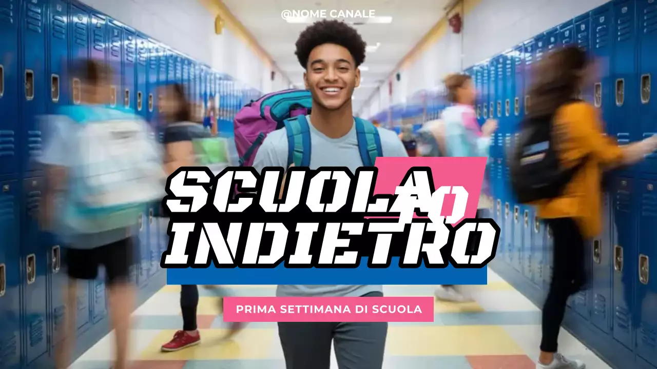 bianco blu rosa back to school vlog stile moderno