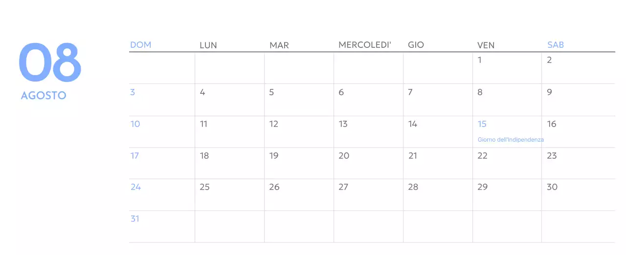 Calendario con foto tracciatore di obiettivi con un tocco di blu