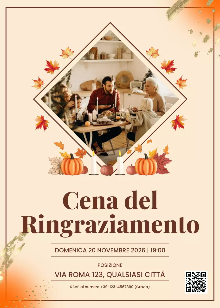Invito tradizionale arancione per il Ringraziamento