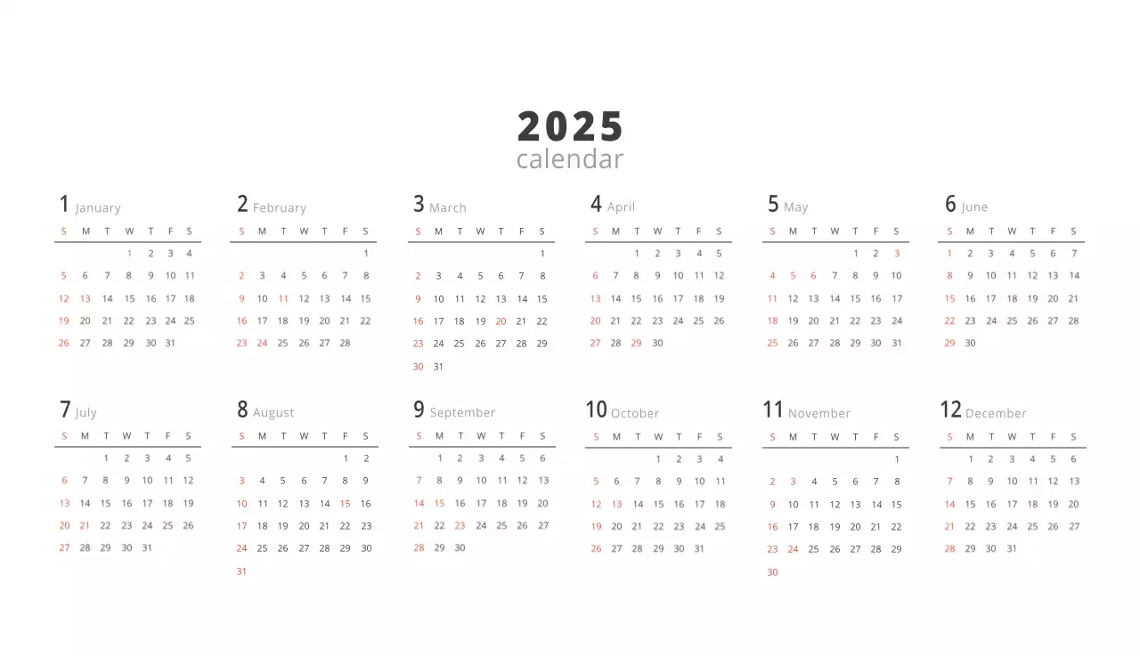 ベージュのミニマルなインテリアカレンダー