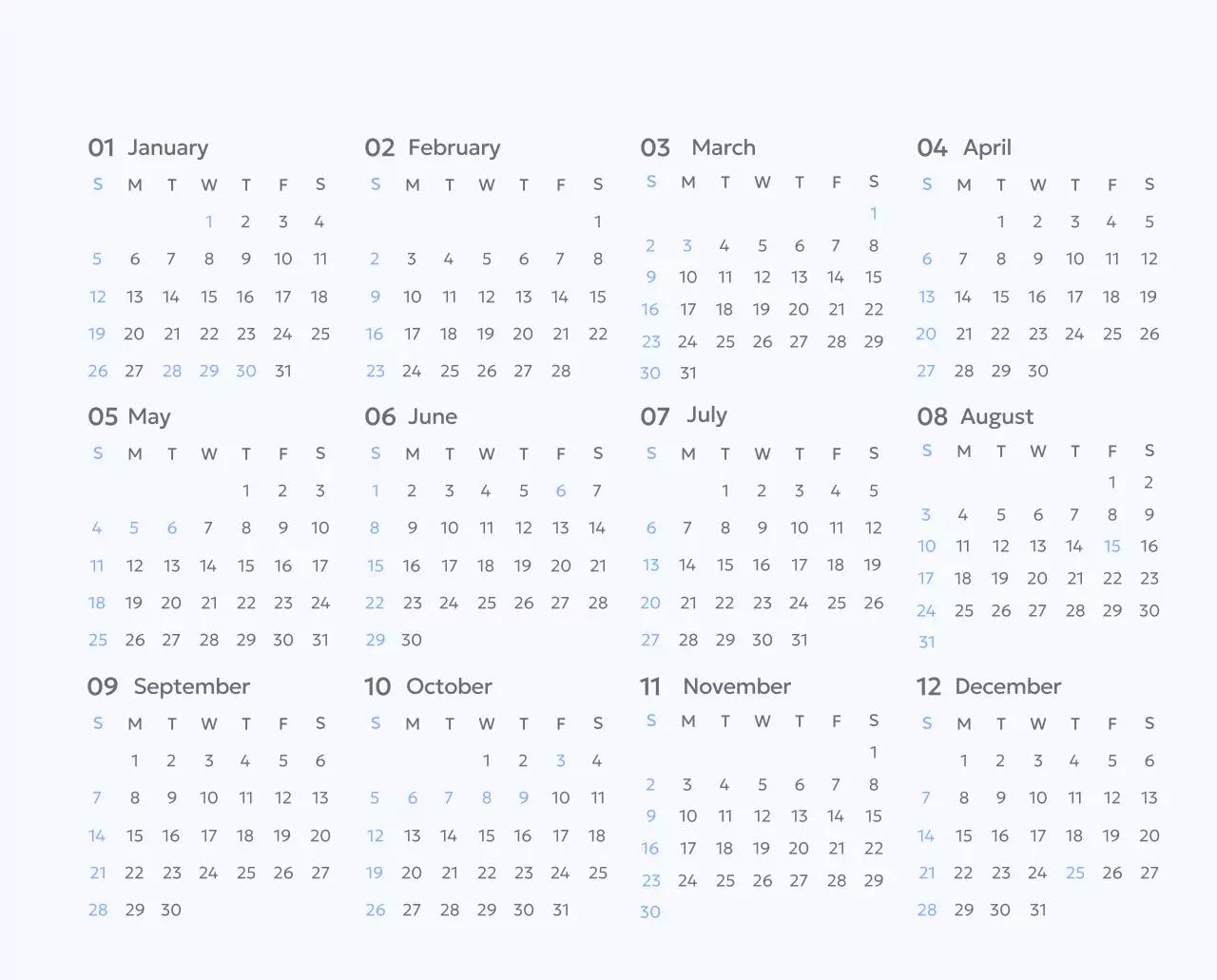 Kalender pelacak sasaran foto dengan percikan warna biru