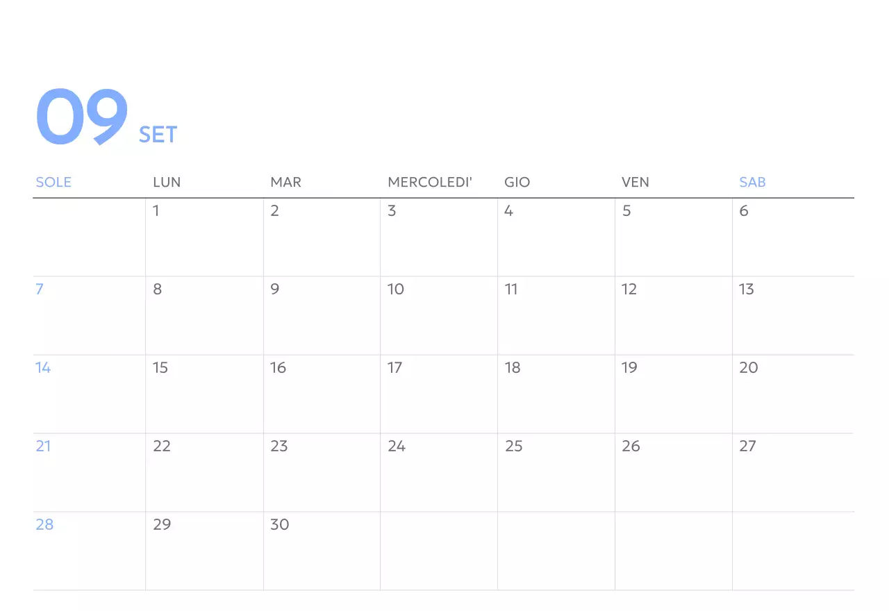 Calendario con foto tracciatore di obiettivi con un tocco di blu